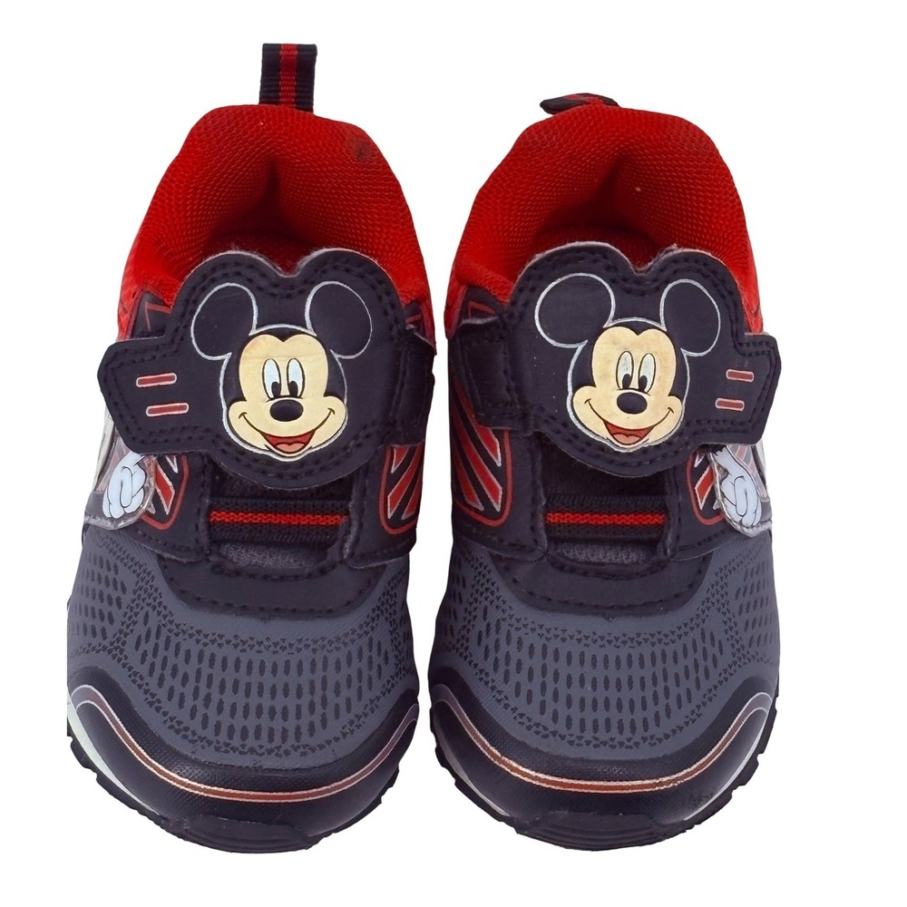 Disney Mickey Mouse Toddler Boys Red Grey Athletic Sneakers Size 6 B3760